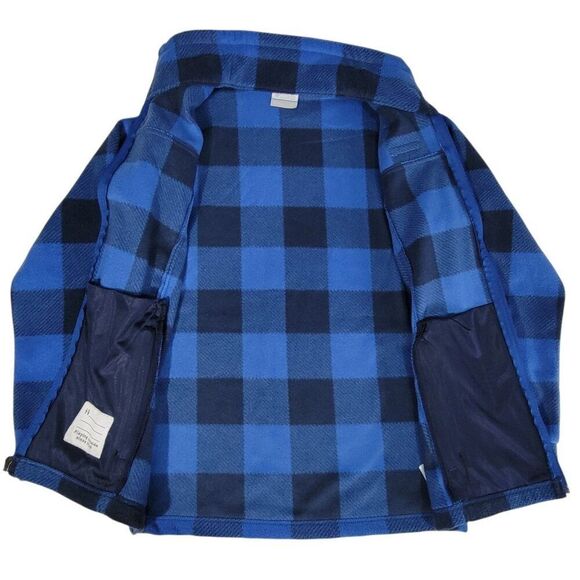 Columbia Fleece Jacket Boys Youth Size Large 14/16 Zing III Blue Check Zip Front - Picture 3 of 15
